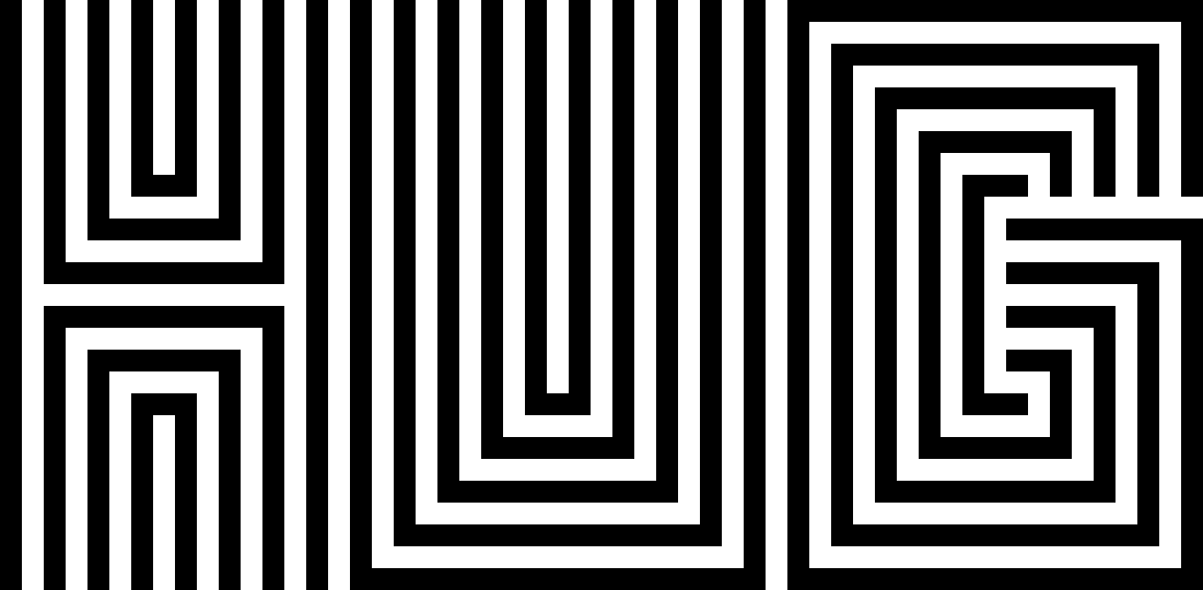 HUG logo, psychedelic yet hard